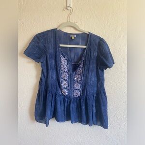 Leifsdottor Navy blouse.